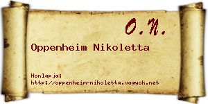 Oppenheim Nikoletta névjegykártya