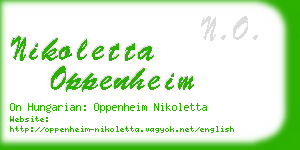 nikoletta oppenheim business card